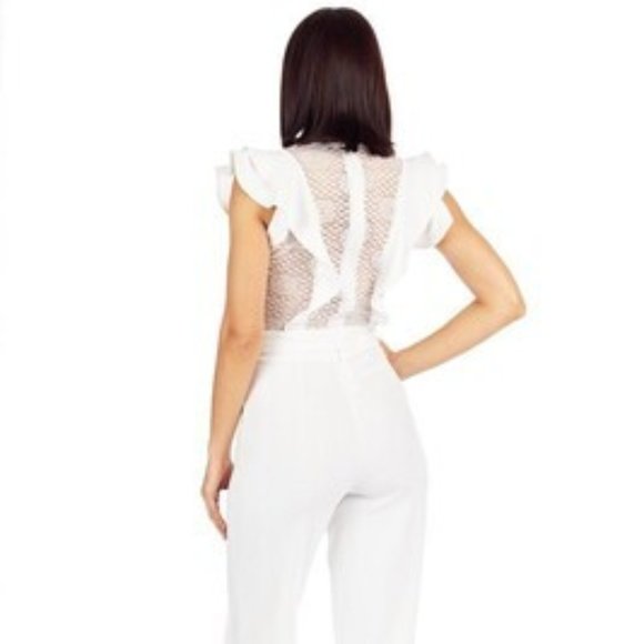 VALENTINE Layered Ruffle Jumpsuit - White - Picture 4 of 4
